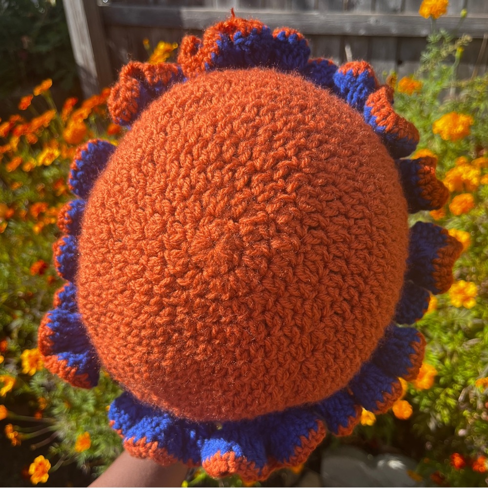 Rustic Orange Crochet Ruffle Hat - Picture 4 of 4